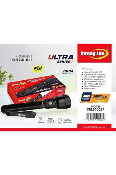 Generic مصباح يدوي LED قوي الإضاءة 30 واط قابل للتكبير والتصغير SRL9000ZP