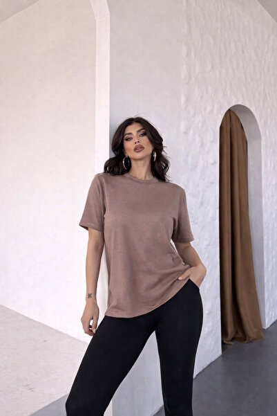 ribana Γυναικείο T-Shirt με λαιμόκοψη ποδηλάτου, βασικό, κοντομάνικο, κανονικ...