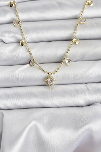 Generic Brand Özssa Zircon Stone Polar Star Model Brass Gold Color Women's Ne...