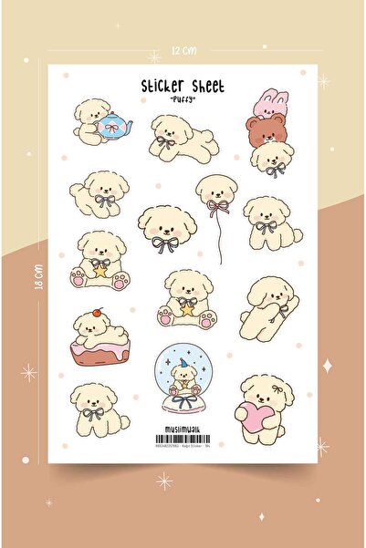 MuslimWalk Puffy – Tatlı Köpekcik Sticker Seti #194