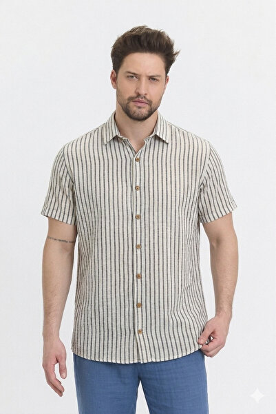 Heaven Ephesus Πουκάμισο Μουσελίνας - Ανδρικό Πουκάμισο Μουσελίνας με Ρίγες /...