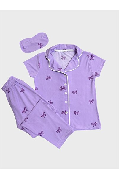 ALİŞ KİDS Σετ πιτζάμες για μητέρα και κόρη από βαμβακερό λιλά με κορδέλα, με ...