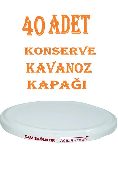 GÜZELYÜZ AVM 40 Adet Konserve Kapağı Beyaz 82 Mm Silikonlu - Konserve Kavanoz...