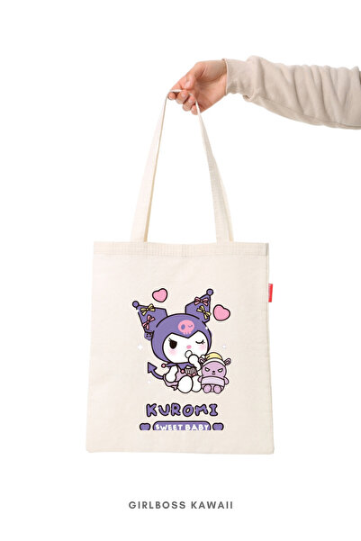 Girlboss Kawaii Kuromi Shoulder Bag, White
