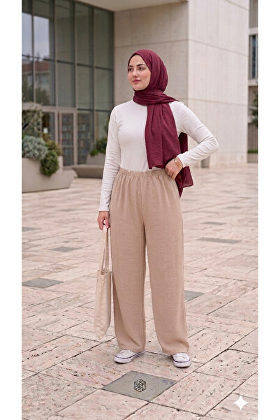 CNG MODA Λινό παντελόνι με φαρδιά μπατζάκια Ayrobin σε μεγάλο μέγεθος