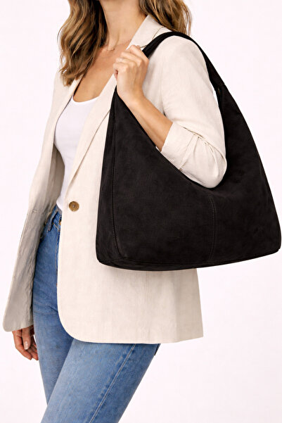 CanEs Aksesuar Suede Women's Shoulder Bag