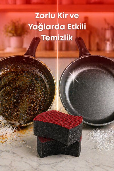 grimorlife Çizmez Bulaşık Süngeri 2’li – Teflon Dostu, Hassas Yüzeyler İçin Güçlü Temizlik