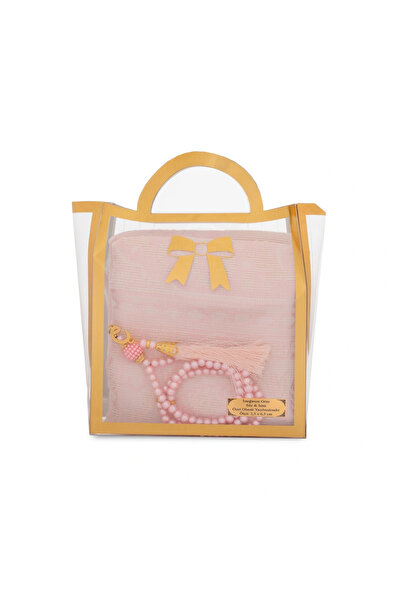 Hayrat Neşriyat Tesbih + Prayer Rug Gift Set (with Acetate Bag, Pink)