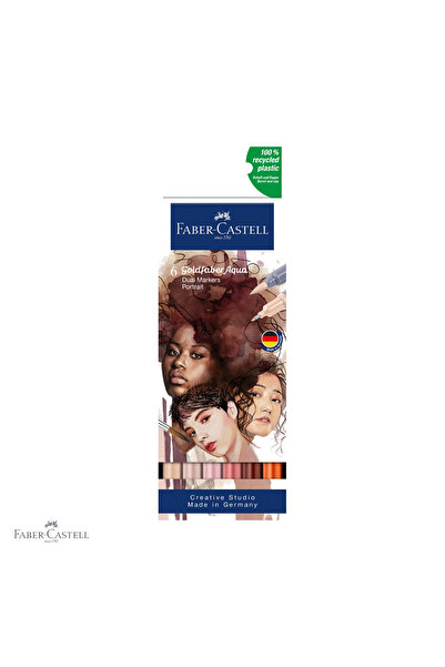 Faber Castell Set de 6 markere solubile în apă Faber-Castell Goldfaber cu vâr...
