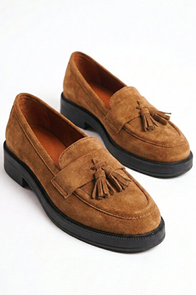 GRADA Γυναικεία Loafer Παπούτσια από Γνήσιο Δέρμα Σουέντ με Φούντες, Μοκασίνι...