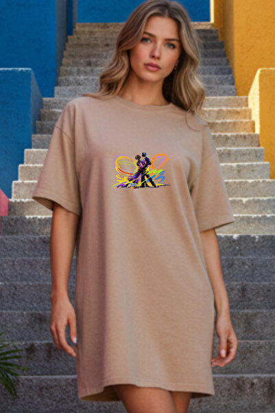 Pink Sky Γυναικείο μπλουζάκι με κοντό μανίκι και λαιμόκοψη, μεγάλο μέγεθος, ν...