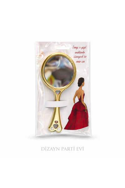 Dizayn Parti Evi DZYN Gold El Aynası 10’lu Set – Şık Hediyelik Çanta Aynası, ...