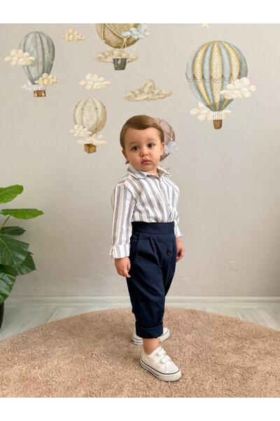 favorimkids Erkek Bebek Şık Takım 2’li Set Gömlek Pantolon Düğün Bayram