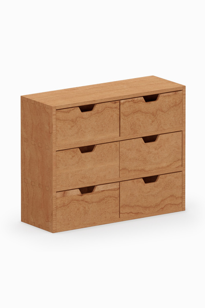 Woodsaka Desna Üç Katlı Altı Çekmeceli Dolap - Kiraz | 34 cm x 12.1 cm x 27.2...
