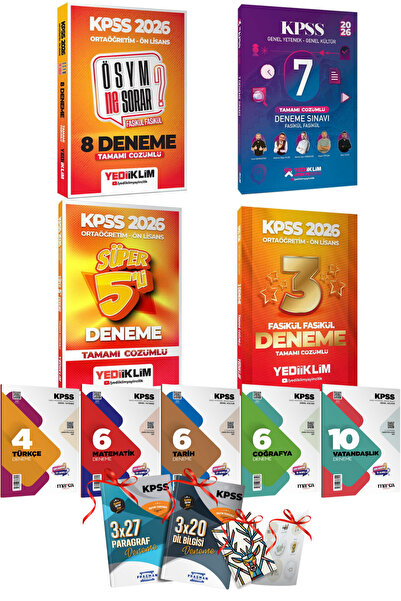 Yediiklim Yayınları 2026 KPSS GYGK Önlisans Ortaöğretim Yediiklim 4lü Süper D...