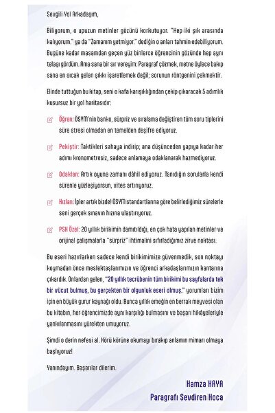 Paragrafı Sevdiren Hoca İle Paragraf TYT-AYT-MSÜ-KPSS-ALES-DGS Hamza Kaya