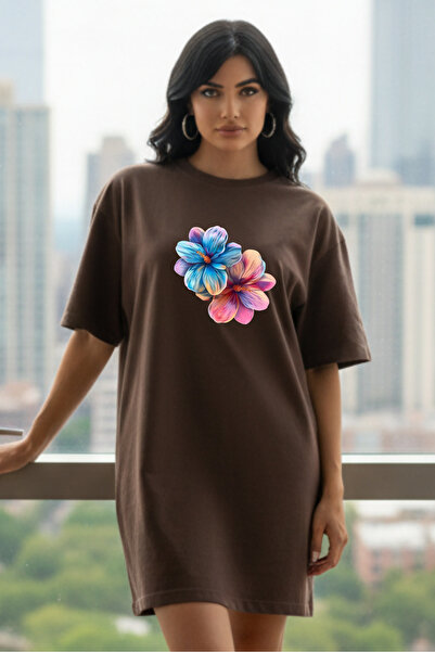 Pink Sky Γυναικείο μπλουζάκι με κοντό μανίκι και λαιμόκοψη, μεγάλο μέγεθος, ν...