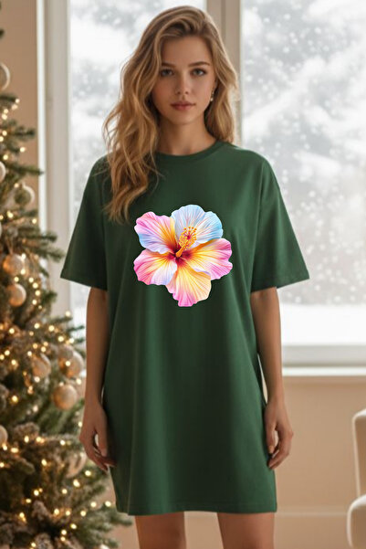 Pink Sky Γυναικείο μπλουζάκι με κοντό μανίκι και λαιμόκοψη, μεγάλο μέγεθος, ν...