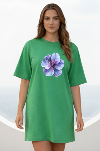 Pink Sky Γυναικείο μπλουζάκι με κοντό μανίκι και λαιμόκοψη, μεγάλο μέγεθος, ν...