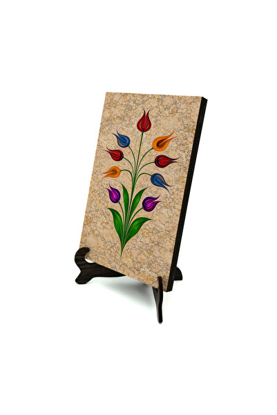 Sadrazam 9 Επιτραπέζια βάση MDF με σχέδιο λουλουδιών Ebru με 9 κεφαλές 10x15 ...