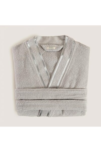 Chakra Κομψό 100% βαμβακερό μπουρνούζι unisex σε γκρι χρώμα