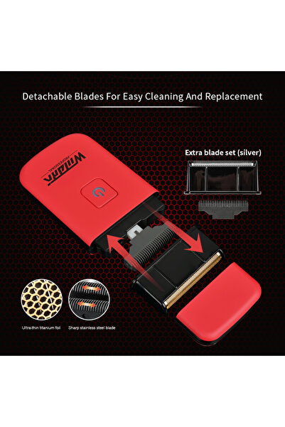 Wmark NG-7901 Mini High Speed Barber Shaver – 8800RPM Professional Cordless with Golden Titanium Head
