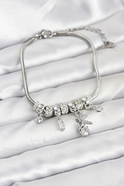 Generic Brand Özssa Brass Silver Color Tinkerbell Charm Women's Bracelet