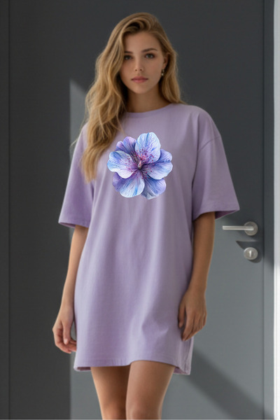 Pink Sky Γυναικείο μπλουζάκι με κοντό μανίκι και λαιμόκοψη, μεγάλο μέγεθος, ν...