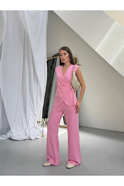 LE CARAMBOLE Γυναικείο Ροζ Σετ με Λεπτομέρεια από Αξεσουάρ και Διπλό Στήθος, ...