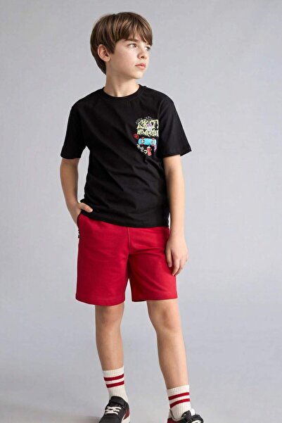 DeFacto 100% Cotton Oversized Sweatshirt Fabric Shorts for Boys H2027A826Sm