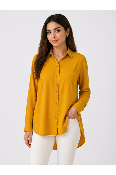 Nuevo Mustard Yellow Women's Shirt Tunic – Long Back Straight Cut Comfortable...