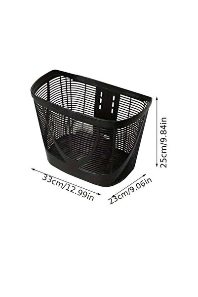 FUKUKAWA Generic Black Plastic Bicycle Basket with Handlebar Mount