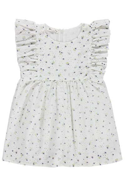 Civil Girls Φόρεμα με στάμπα λουλουδιών για 2-5 ετών - Υπόλευκο