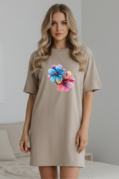 Pink Sky Γυναικείο μπλουζάκι με κοντό μανίκι και λαιμόκοψη, μεγάλο μέγεθος, ν...