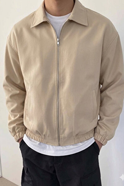 COOL TARZ Ανδρικό μπουφάν Bomber Oversize με φερμουάρ, βασικό, καθημερινό και...