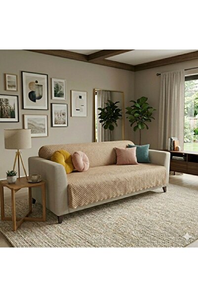 Keremhome Bamboo Soft Fleece Sofa Cover Multi-Purpose Non-Slip Base Chair Cov...