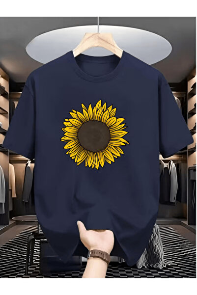 LAVİTTA تيشرت قطني فاخر بطبعة "زهرة الشمس" - مظهر جذاب بروعة ألوانه ودقة تنفيذه