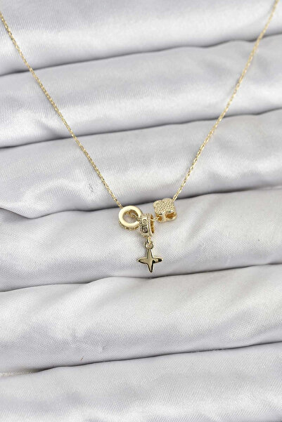 özssa Gold Color Brass Minimal Charm Women's Necklace