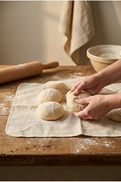 YUNUSOĞLU HOME Mayalama Bezi 50x70 cm Doğal Pamuk Hamur Bezi 2 Adet