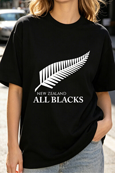 Fleck Womens T Shirts New Zealand All Blacks Rugby Logo Casual Style