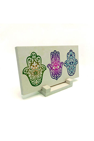 Sadrazam Μοτίβα Χεριού της Φατίμα Τυπωμένη Πέτρινη Βάση Γραφείου 10x20 DRG-96