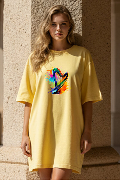 Pink Sky Γυναικείο μπλουζάκι με κοντό μανίκι και λαιμόκοψη, μεγάλο μέγεθος, ν...