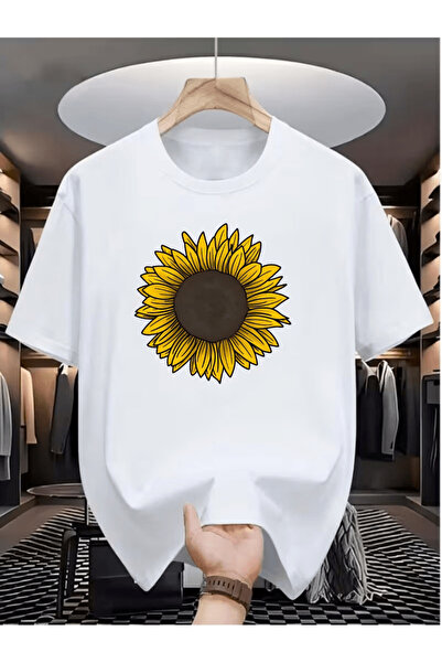 LAVİTTA تيشرت قطني فاخر بطبعة "زهرة الشمس" - مظهر جذاب بروعة ألوانه ودقة تنفيذه