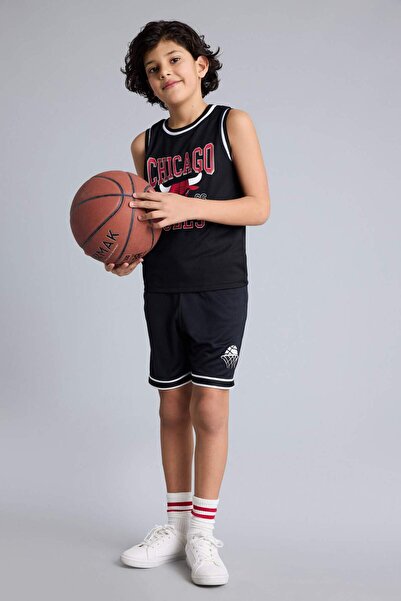 DeFacto Oversized Sports Printed Tulle Shorts for Boys H2112A826Sm