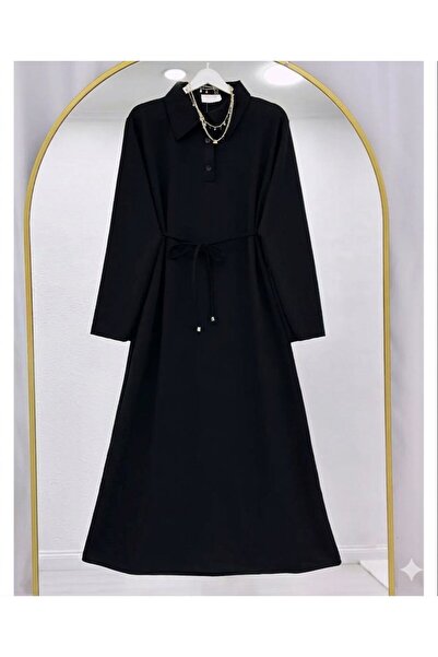 YILMAZBARMAZ Women's Polo Collar Lace-Up Dress