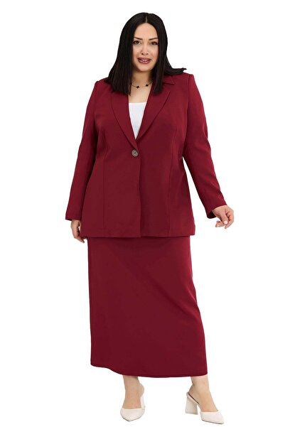 DISENTIS MODEST Σετ δύο τεμαχίων με μπουφάν με ένα κουμπί και φούστα σε μπορν...