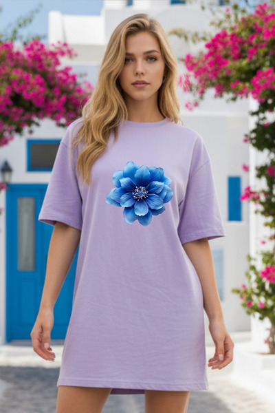 Pink Sky Γυναικείο μπλουζάκι με κοντό μανίκι και λαιμόκοψη, μεγάλο μέγεθος, ν...