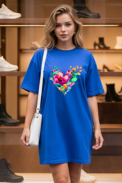 Pink Sky Γυναικείο μπλουζάκι με κοντό μανίκι και λαιμόκοψη, μεγάλο μέγεθος, ν...