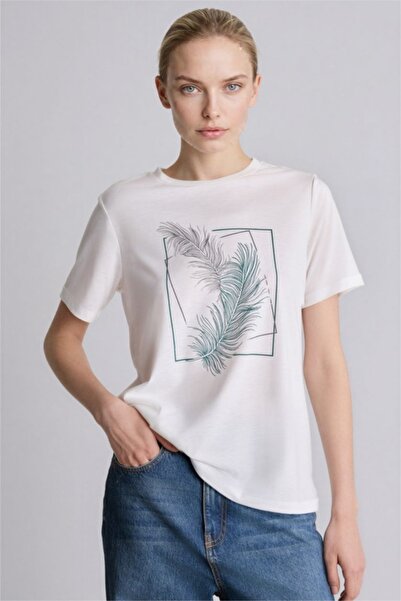 DeFacto Γυναικείο T-shirt H2452AX/ER105 ECRU