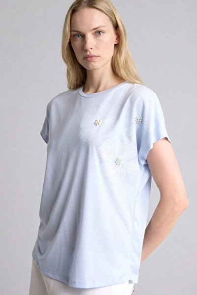 DeFacto Μπλουζάκι Relax Fit με λαιμόκοψη Crew και φλοράλ σχέδιο, κοντομάνικο ...